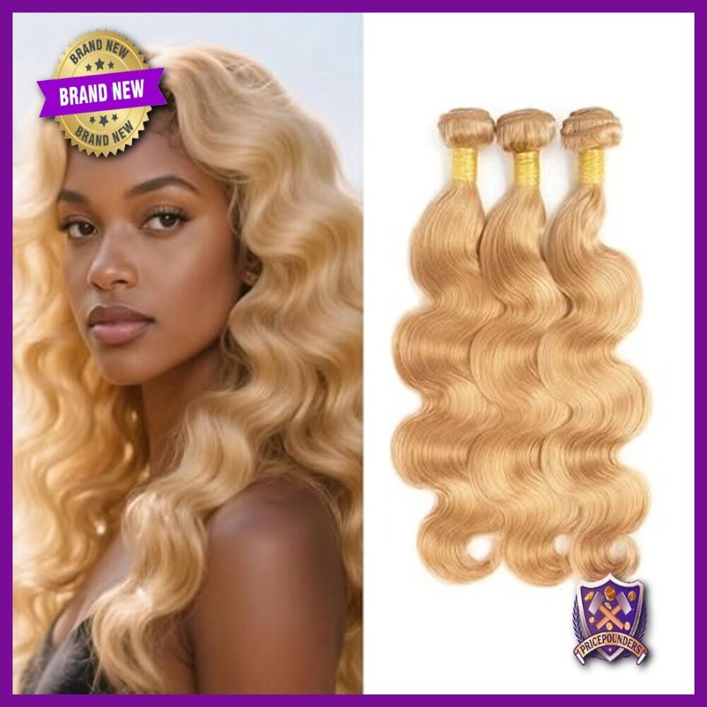 34-Inch Brazilian Human Hair Extensions, Double Weft Body Wave Bundles